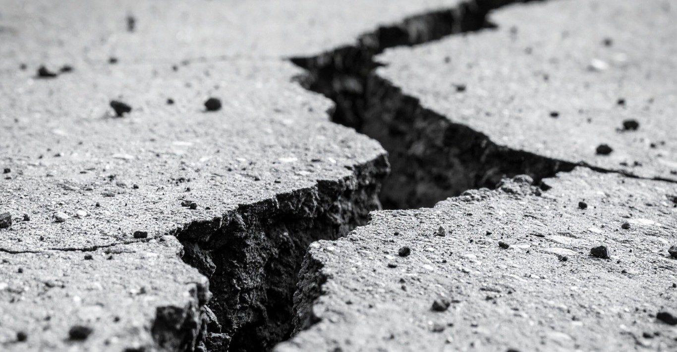 Cracked concrete surface in need of professional repair in Alexandria, LA